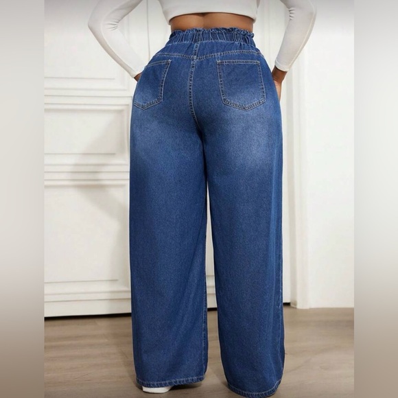 Blue Wide-Leg Women Jeans - Picture 4 of 9